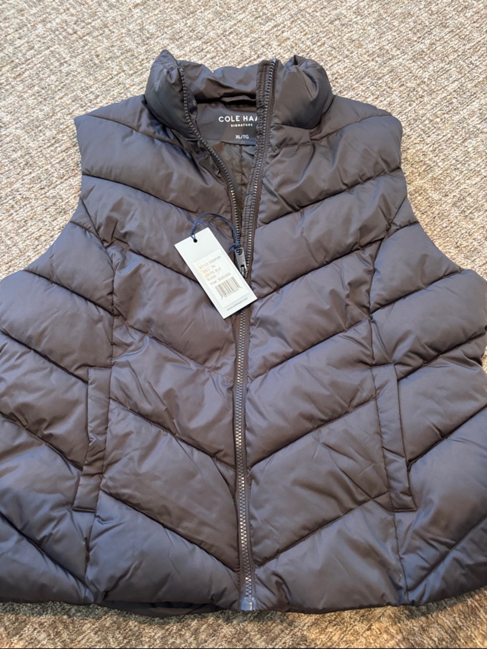NWT Cole Haan Chocolate Brown  Quilted Puffer Vest